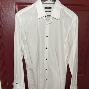 Hugo Boss Shirt Slim Fit - White/Black Buttons with Zara T-Shirt